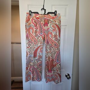 J. Crew Multicolor Paisley Cropped Pants